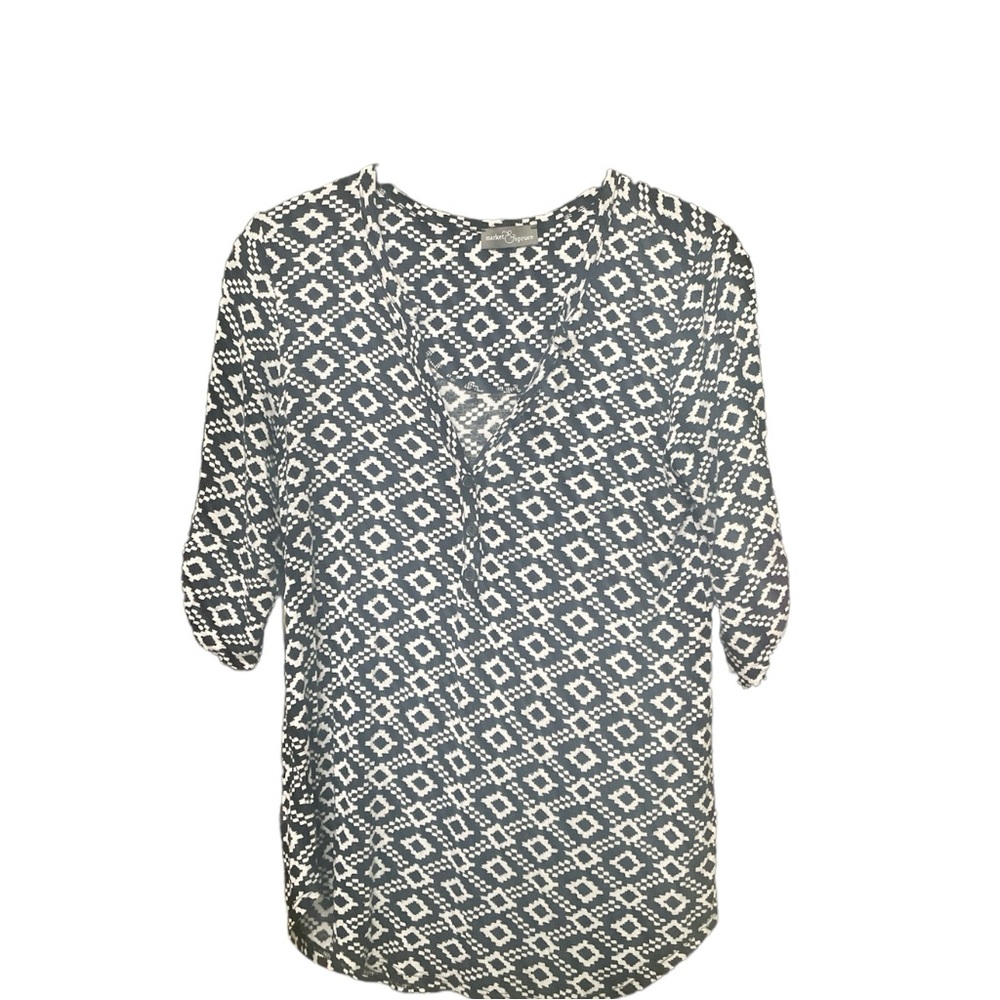 Market & Spruce Edmond Henley Knit Top Size XS